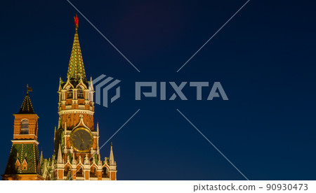 Spasskaya Tower of Moscow Kremlin at Red Square in Moscow. Russia. High quality photo Spasskaya Tower of Moscow Kremlin at Red Square in Moscow. Russia. High quality photo 90930473