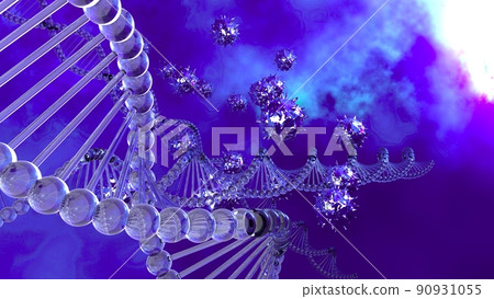 病毒、DNA、分子的 3d 插圖 病毒、DNA、分子的 3d 插圖 90931055