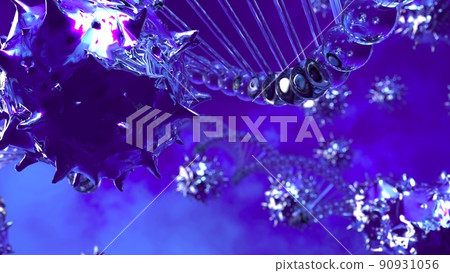 病毒、DNA、分子的 3d 插圖 病毒、DNA、分子的 3d 插圖 90931056