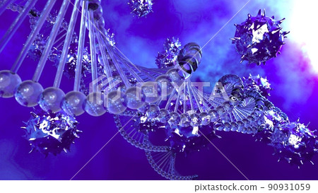 病毒、DNA、分子的 3d 插圖 病毒、DNA、分子的 3d 插圖 90931059