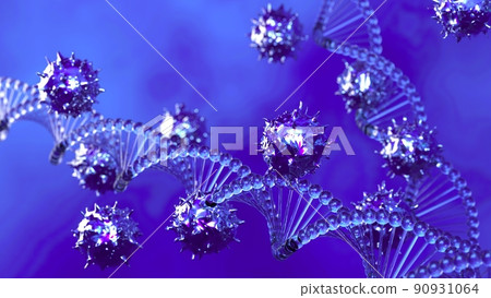 病毒、DNA、分子的 3d 插圖 病毒、DNA、分子的 3d 插圖 90931064