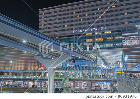 Kokura Station at night, Kokura Castle Exit (South Exit) 90931976