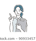 A nurse woman giving an explanation by pointing 90933457