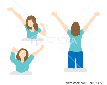 Illustration of a woman who wakes up and grows in the morning Illustration of a woman who wakes up and grows in the morning 90933728