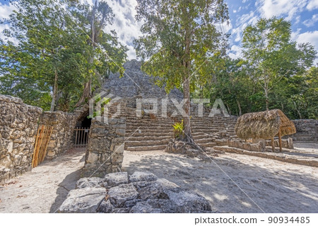 Picture of a historic pyramid in the Mexican Inca city of Coba Picture of a historic pyramid in the Mexican Inca city of Coba 90934485