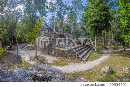 Picture of a historic pyramid in the Mexican Inca city of Coba Picture of a historic pyramid in the Mexican Inca city of Coba 90934501
