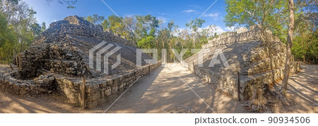 Picture of the historic ball court in the Mexican Inca city of Coba 90934506