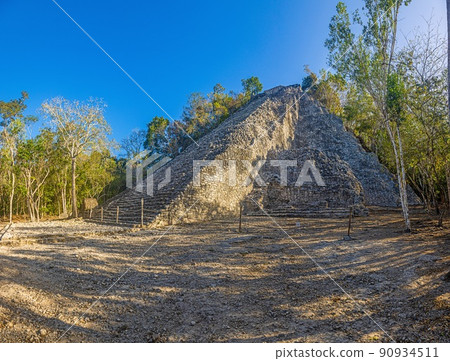 Picture of a historic pyramid in the Mexican Inca city of Coba Picture of a historic pyramid in the Mexican Inca city of Coba 90934511