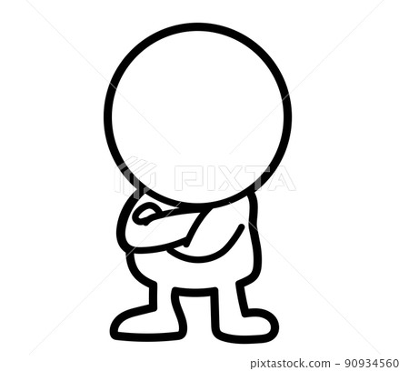 Illustration of two white people with their arms crossed 90934560