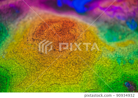 The levels of the heights of the mountains on a map made of sand 90934932