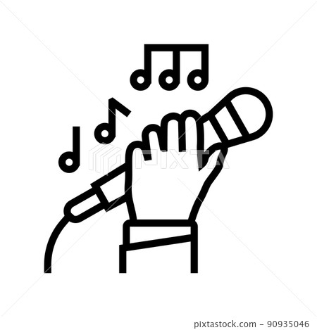 song singing line icon vector illustration song singing line icon vector illustration 90935046