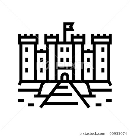 castle medieval building line icon vector illustration castle medieval building line icon vector illustration 90935074