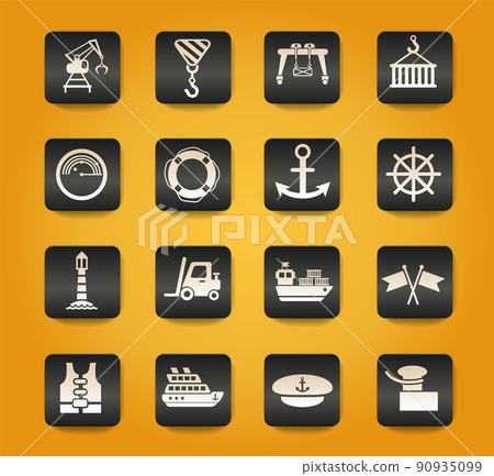 harbor icon set 90935099