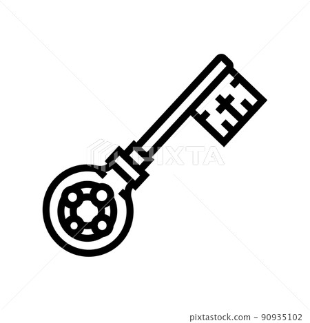 key medieval line icon vector illustration key medieval line icon vector illustration 90935102