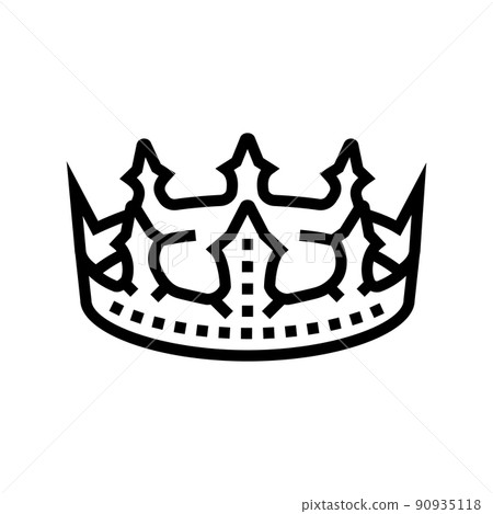 crown king line icon vector illustration 90935118