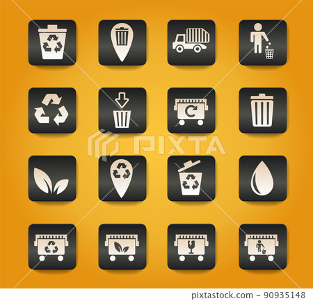 garbage icon set 90935148