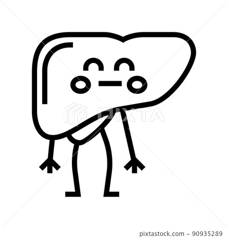 liver health line icon vector illustration 90935289