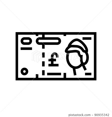 pound sterling gbp line icon vector illustration 90935342