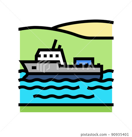 navigable river color icon vector illustration 90935401