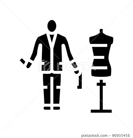 tailor business glyph icon vector illustration 90935458