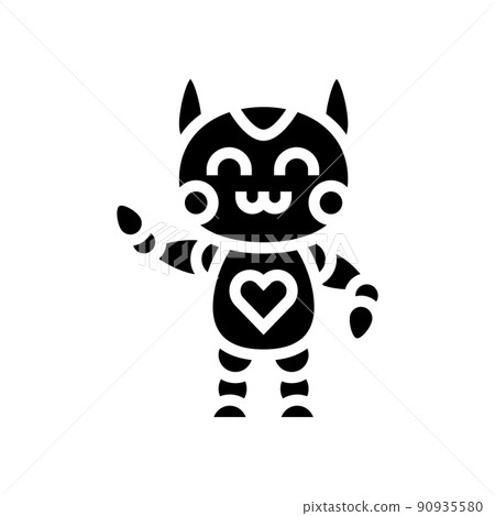 cute robot glyph icon vector illustration cute robot glyph icon vector illustration 90935580