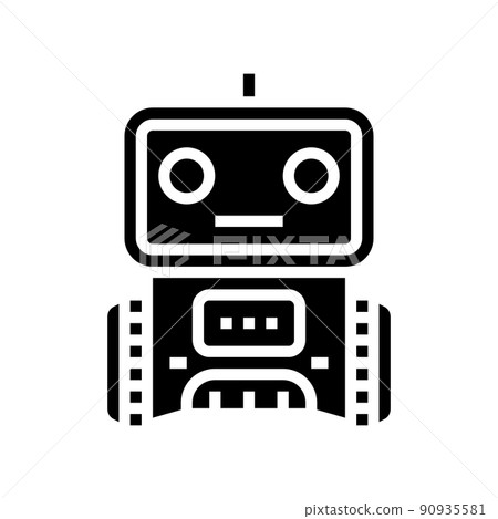 smart robot glyph icon vector illustration smart robot glyph icon vector illustration 90935581