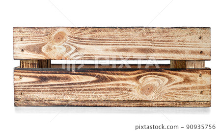 empty wooden crate isolated on white background 90935756