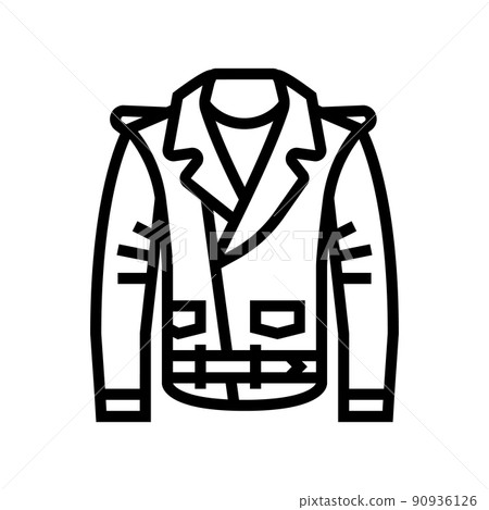 leather jacket clothes line icon vector illustration 90936126