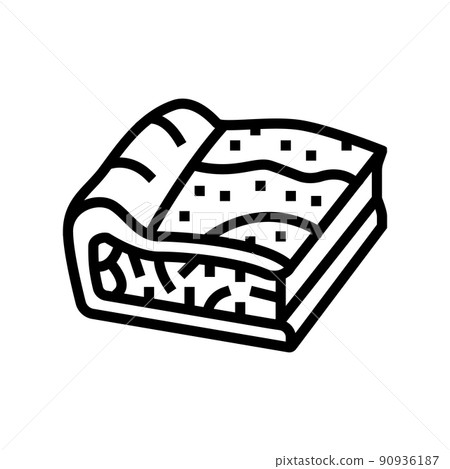 pie with spinach line icon vector illustration 90936187