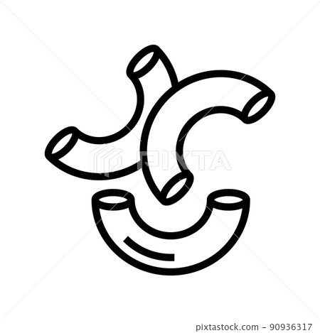macaroni pasta line icon vector illustration macaroni pasta line icon vector illustration 90936317