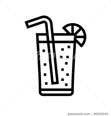 glass lemon beverage line icon vector illustration glass lemon beverage line icon vector illustration 90936345