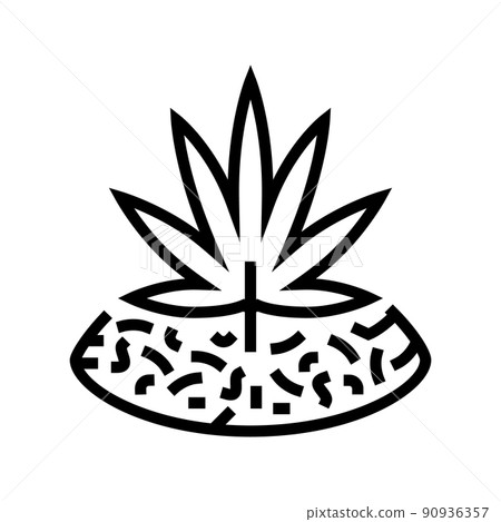 marijuana drug plant line icon vector illustration 90936357