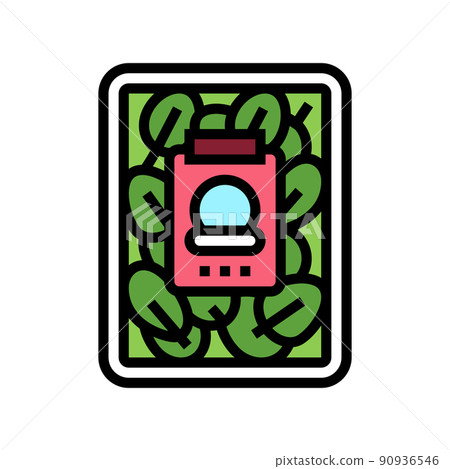 spinach in plastic box color icon vector illustration 90936546
