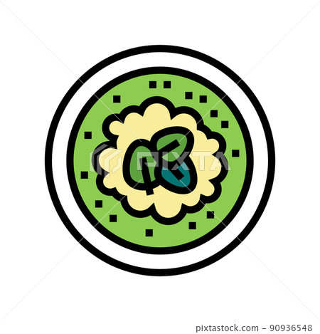 soup with spinach ingredient color icon vector illustration soup with spinach ingredient color icon vector illustration 90936548
