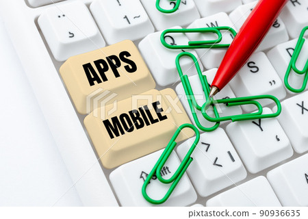 Conceptual display Apps Mobile. Business concept computer program designed to run on phone hand held device -48762 90936635
