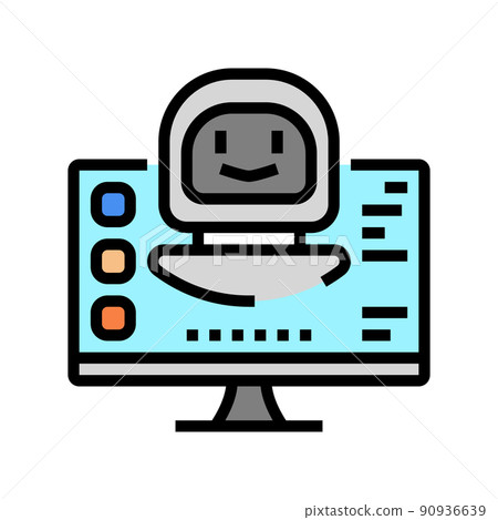 digital robot color icon vector illustration digital robot color icon vector illustration 90936639