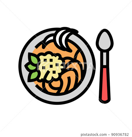 hot soup pasta color icon vector illustration 90936782