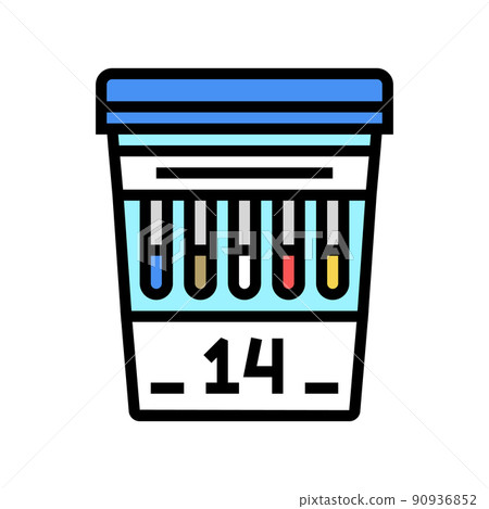 panel 14 drug test color icon vector illustration 90936852