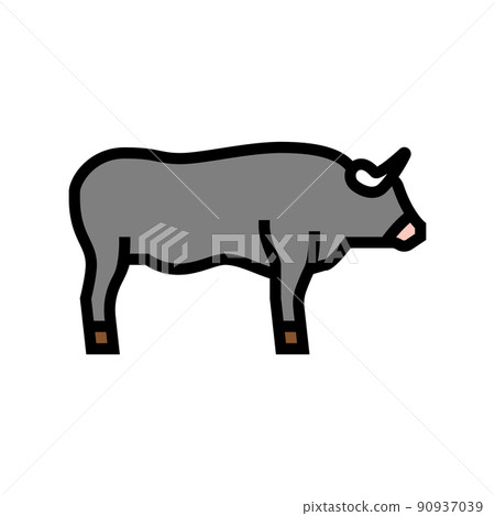 bull farm animal color icon vector illustration bull farm animal color icon vector illustration 90937039
