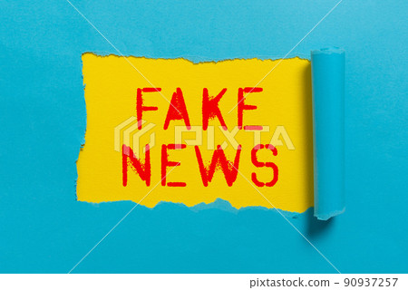 Inspiration showing sign Fake News. Business concept Giving information to showing that is not true by the media -47893 90937257