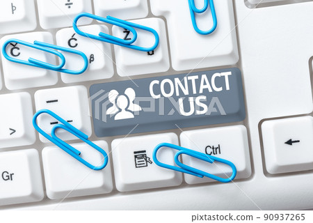 Conceptual caption Contact Us. Word Written on Group of person that rendering costumer service through telecom -48691 Conceptual caption Contact Us. Word Written on Group of person that rendering costumer service through telecom -48691 90937265