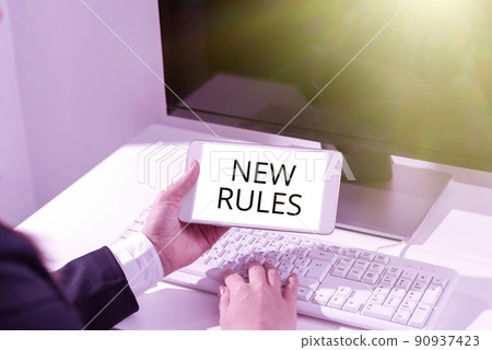 Conceptual display New Rules. Internet Concept A state of changing an iplemented policy for better upgrade Computer Keyboard And Symbol.Information Medium For Communication. Conceptual display New Rules. Internet Concept A state of changing an iplemented policy for better upgrade Computer Keyboard And Symbol.Information Medium For Communication. 90937423