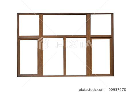Modern large window composite wood style. isolated. 90937678