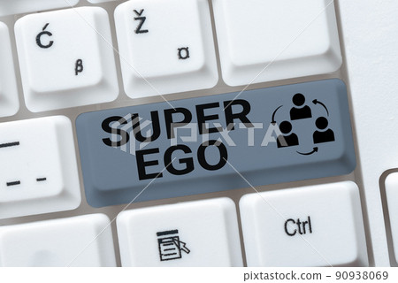 Conceptual display Super Ego. Business showcase The I or self of any person that is empowering his whole soul -48674 90938069