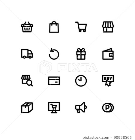 Shopping icon set Shopping icon set 90938565