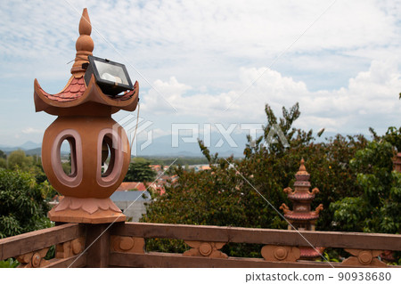 Arabic stone lanterns illuminate the path outside the hotel 90938680