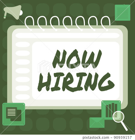 Writing displaying text Now Hiring. Business showcase announcing that certain company seeking for new talents Blank Open Spiral Notebook With A Calculator And A Pen On Table. Writing displaying text Now Hiring. Business showcase announcing that certain company seeking for new talents Blank Open Spiral Notebook With A Calculator And A Pen On Table. 90939157