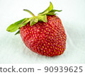 Single fresh strawberry lay on white background 90939625