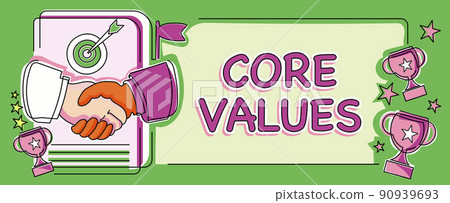 Hand writing sign Core Values. Business concept belief person or organization views as being importance Hands Shaking Signing Contract Unlocking New Futuristic Technologies. Hand writing sign Core Values. Business concept belief person or organization views as being importance Hands Shaking Signing Contract Unlocking New Futuristic Technologies. 90939693