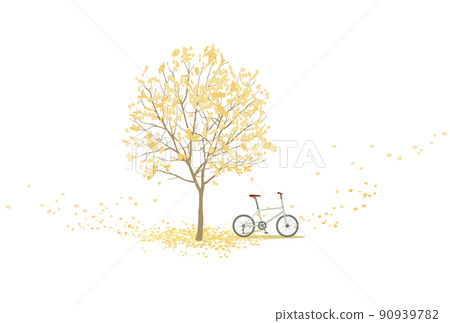 Deciduous trees and bicycles 90939782
